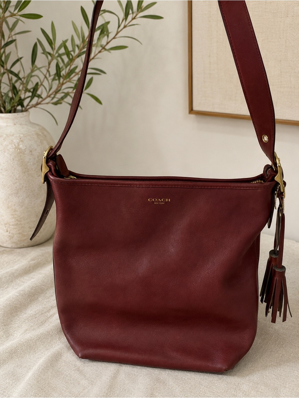 Coach Legacy Tassel Duffle 19889 Leather Shoulder Handbag Purse